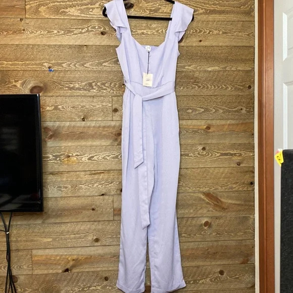 Superdown Revolve Gloria Flutter Jumpsuit Lavender Size Small NWT - Picture 4 of 9